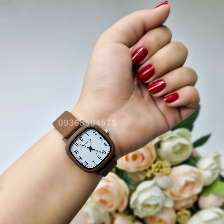 ساعت زنانه بولون مربع قهوه ای