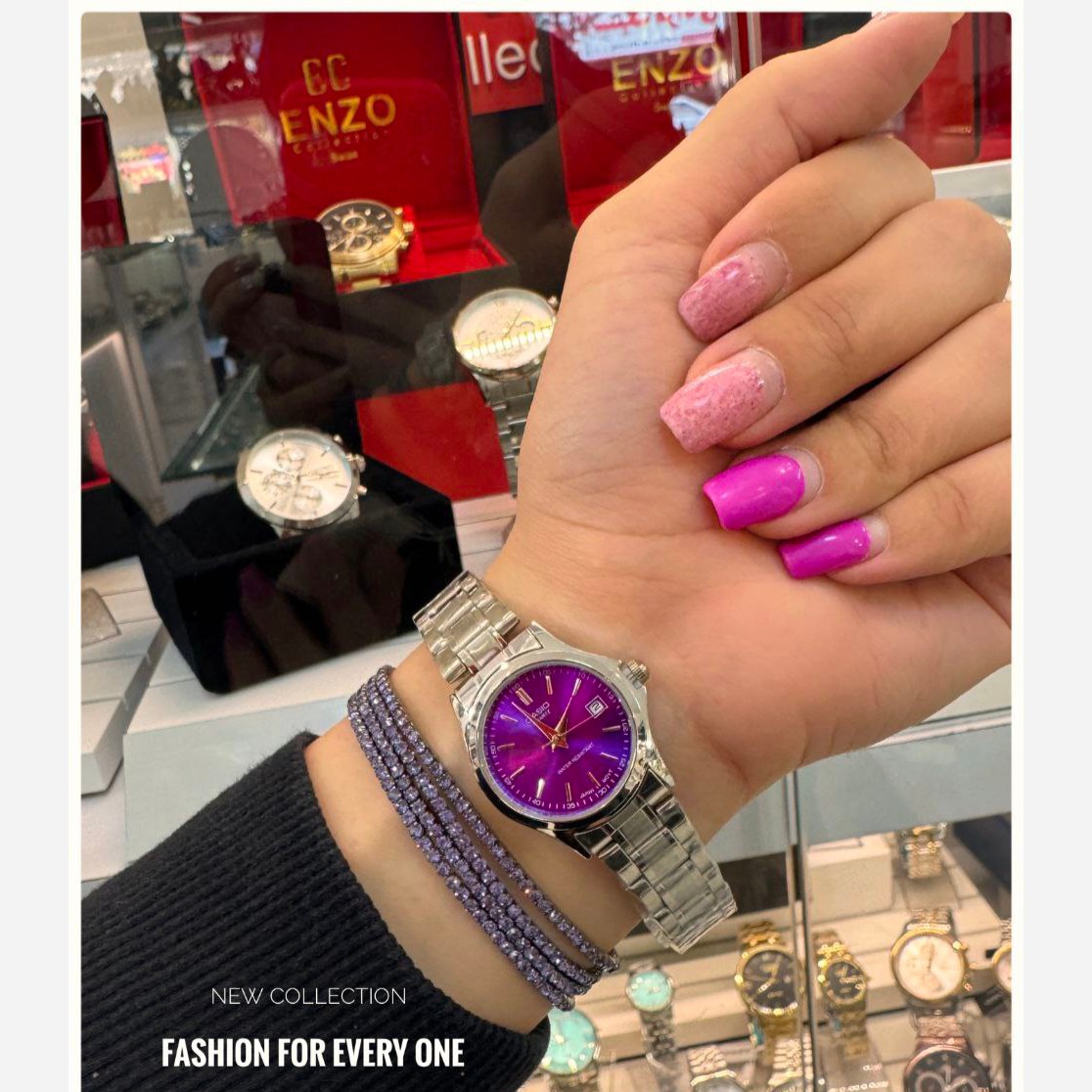 ساعت مچی زنانه کاسیو بنفش