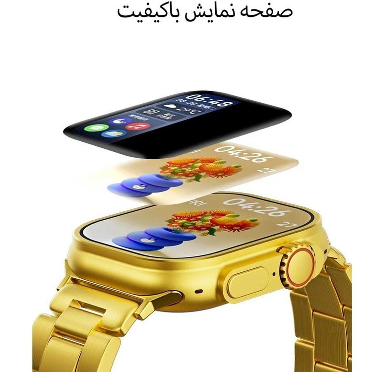 ساعت هوشمند 7بند مدل wisme X53( بند فلزی طلایی ) سری10