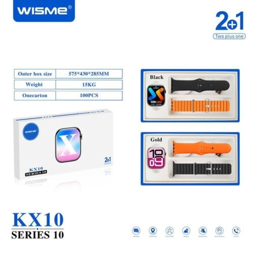 ساعت هوشمند مدل KX10 (2بند) سری 10 سوپر امولد سنسور فعال بالاترین کیفیت بازار