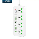 چند راهی HEPU H05 با 8 ورودی usb و 2 PD مقاوم در برابر شعله و شوک الکتریکی کیفیت عالی