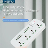 چند راهی HEPU H05 با 8 ورودی usb و 2 PD مقاوم در برابر شعله و شوک الکتریکی کیفیت عالی