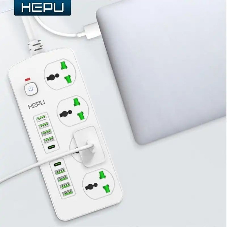 چند راهی هپو مدل H05 با 8 ورودی usb و 2 PD مقاوم در برابر شعله و شوک الکتریکی قیمت عالی