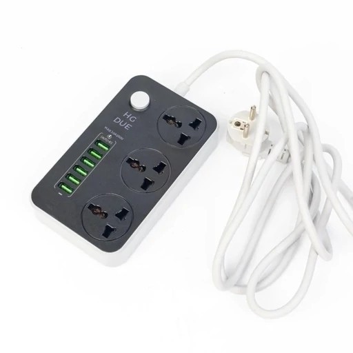 سه راهی هوشمند و محافظ شوک الکتریکی HG 136U با 6 ورودی USB اصلی کیفیت عالی