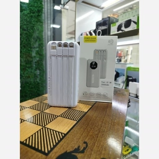 پاوربانک 20 هزار فست شارژ با 4 کابل سرخود کیفیت عالی
