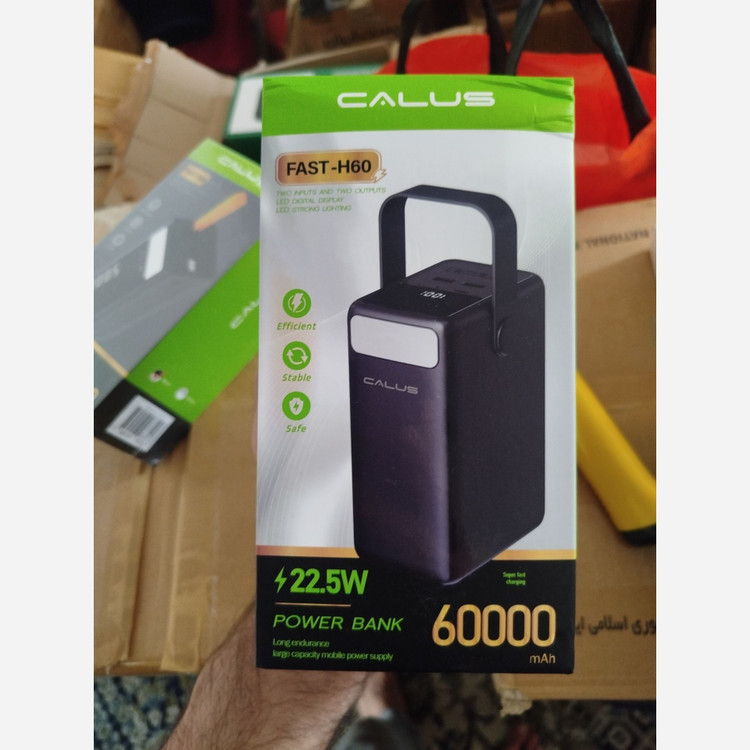 پاوربانک برند کالوس مدل FAST H60 ظرفیت 60000 میلی آمپر ساعت دارای چراغ قوه قیمت عالی