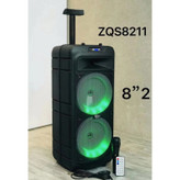 اسپیکر بلوتوثی ZQS8211 چمدانی قابل حمل با رقص نور و میکروفون سیم