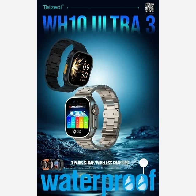 ساعت هوشمند تلزیل WH10 ULTRA3 ضدآب اصلی بهمره 3 عدد بند قیمت عالی