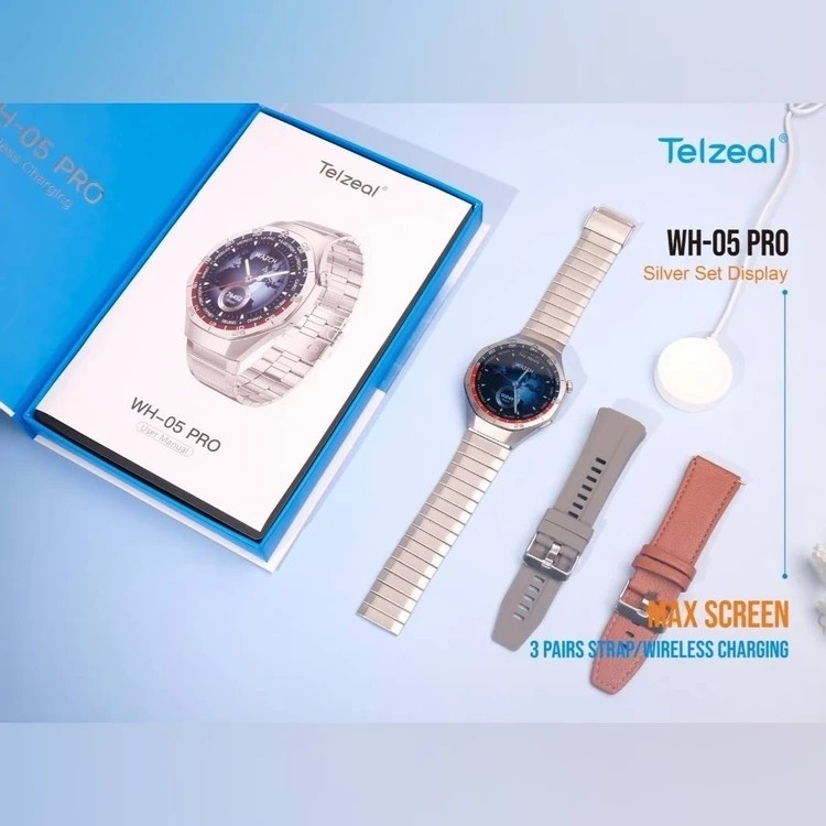 ساعت هوشمند تلزیل WH05 pro max screen با نمایشگر Amoled اصلی ضدآب بهمراه 3 بند قیمت عالی