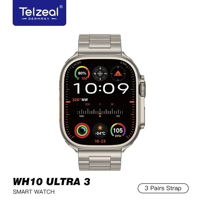 ساعت هوشمند تلزیل WH10 ULTRA3 ضدآب اصلی با 3 بند اضافه کیفیت عالی