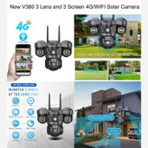 دوربین سیم کارتی بیسیم 3 لنز v380 pro مدل X3 رم خور دید در شب رنگی دزدگیر قیمت عالی