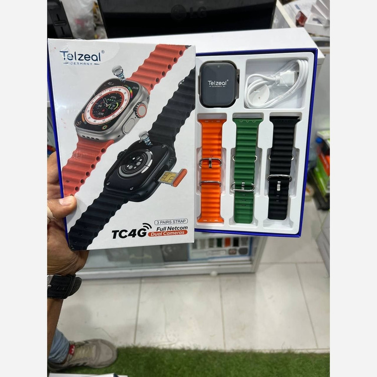 ساعت هوشمند سیم کارت خور Telzeal مدل TC4G ریجستری با 64 گیگ حافظه داخلی و 4 گیگ رم 2 دوربین و 3 بند قیمت عالی