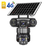 دوربین مداربسته بی سیم سیم کارت خور خورشیدی 8 مگاپیکسل 2 لنز3 تصویر V380 مدل P15 اورجینال کیفیت عالی