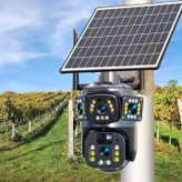 دوربین مداربسته بی سیم سیمکارت خور خورشیدی 8 مگاپیکسل 3 تصویر2 لنز v380 مدلA9-3 جدید با قیمت عالی