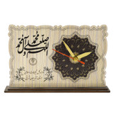 ساعت رومیزی چوبی با موتور روان و قابل سفارشی سازی در تعداد