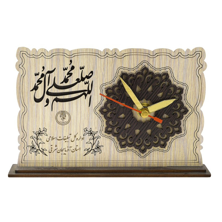 ساعت رومیزی چوبی با موتور روان و قابل سفارشی سازی در تعداد