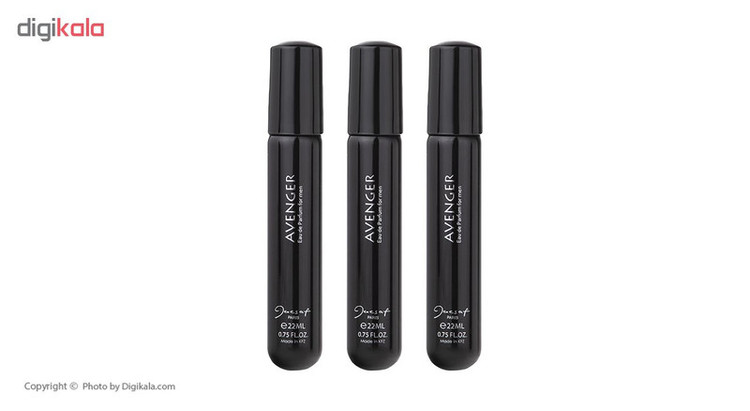 عطر جیبی مردانه ژک ساف مدل Avenger حجم 22 میلی لیتر بسته 3 عددی