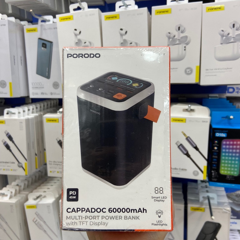 پاوربانک 45 وات پرودو مدل CAPPADOC ظرفیت 60000 میلیآمپرساعت