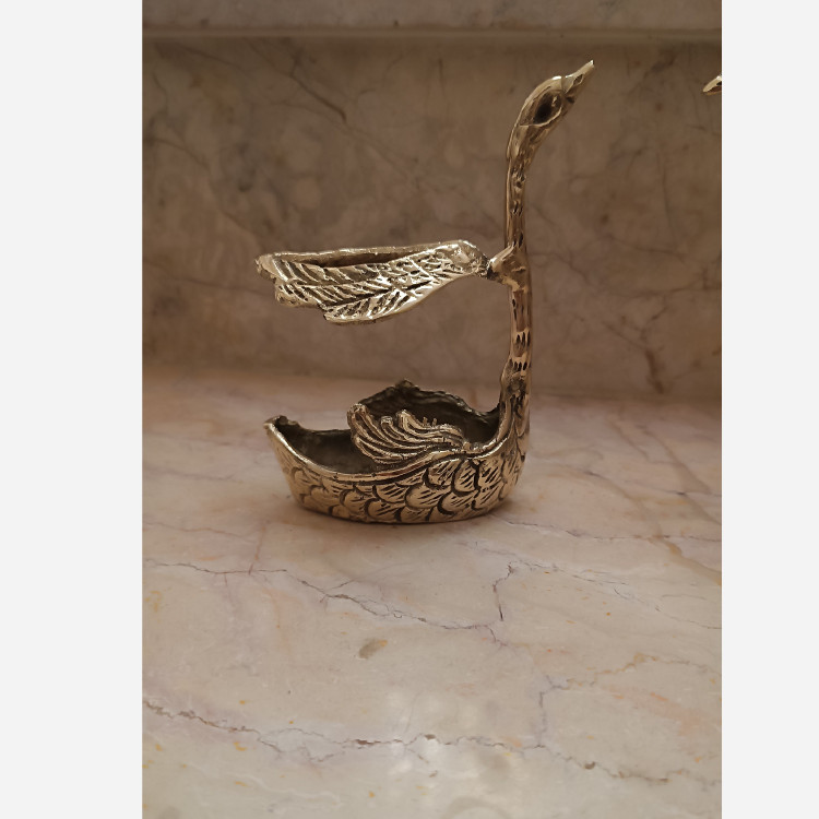جاقاشق چنگال طرح قو برنجی کد 708