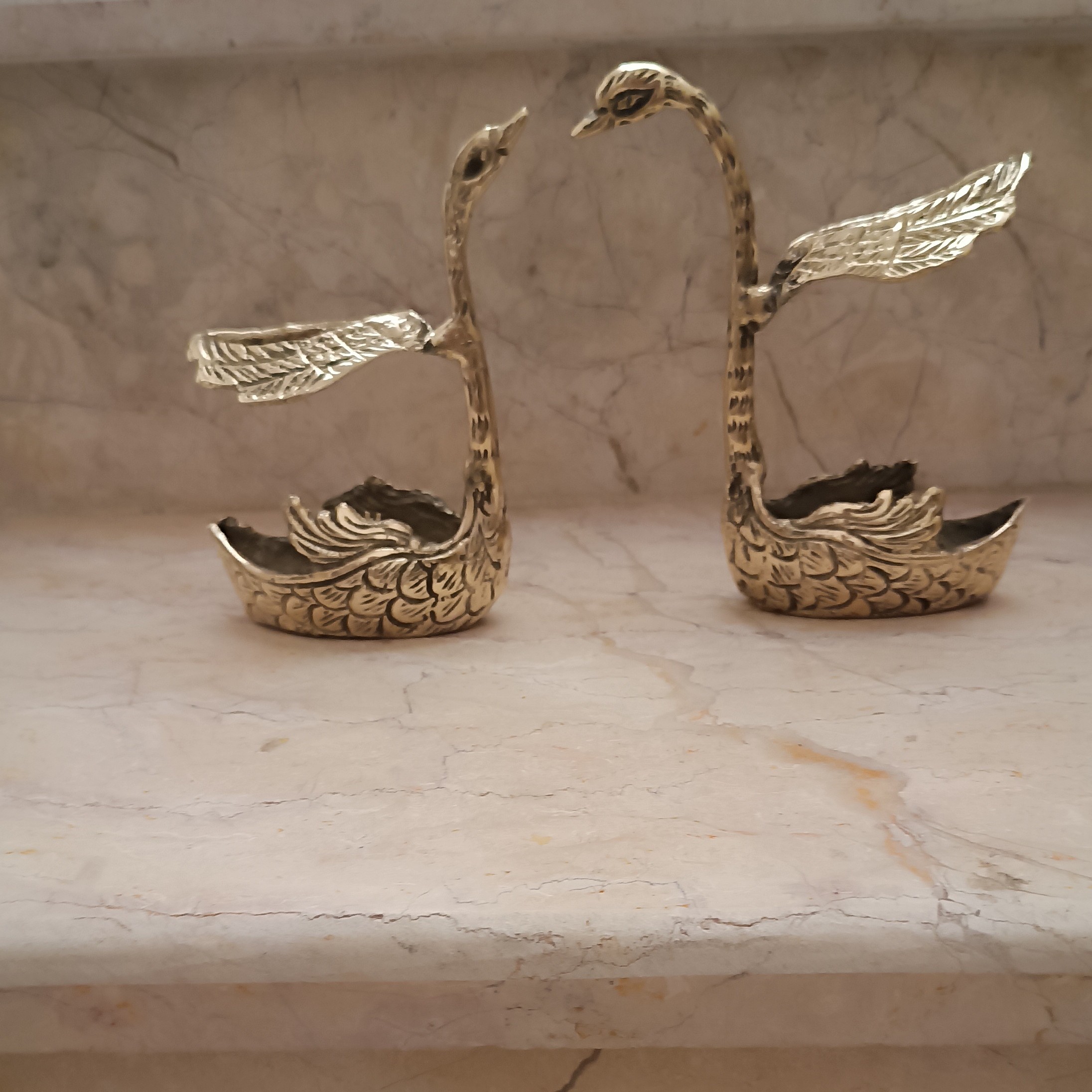 جاقاشق چنگال طرح قو برنجی کد 708
