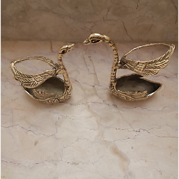 جاقاشق چنگال طرح قو برنجی کد 708