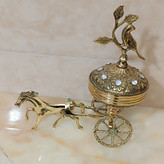 قندان و شکلات خوری برنجی طرح ارابه ای ارسال رایگان کد 355