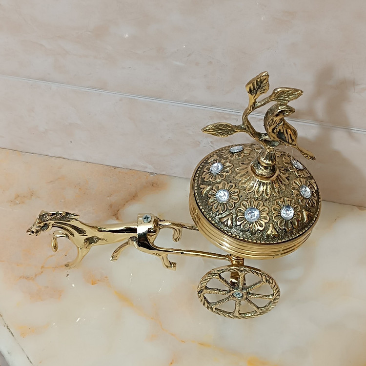 قندان و شکلات خوری برنجی طرح ارابه ای ارسال رایگان کد 355