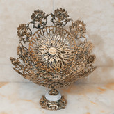 میوه خوری برنجی گل رز سایز بزرگ و متوسط پایه سنگی کد 328(میوه خوری برنز)