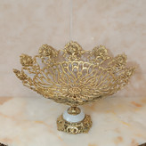 میوه خوری برنجی گل رز پایه سنگی سایز بزرگ کد327 (میوه خوری برنز)