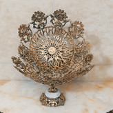 میوه خوری برنجی گل رز سایز بزرگ و متوسط پایه سنگی کد 328(میوه خوری برنز)