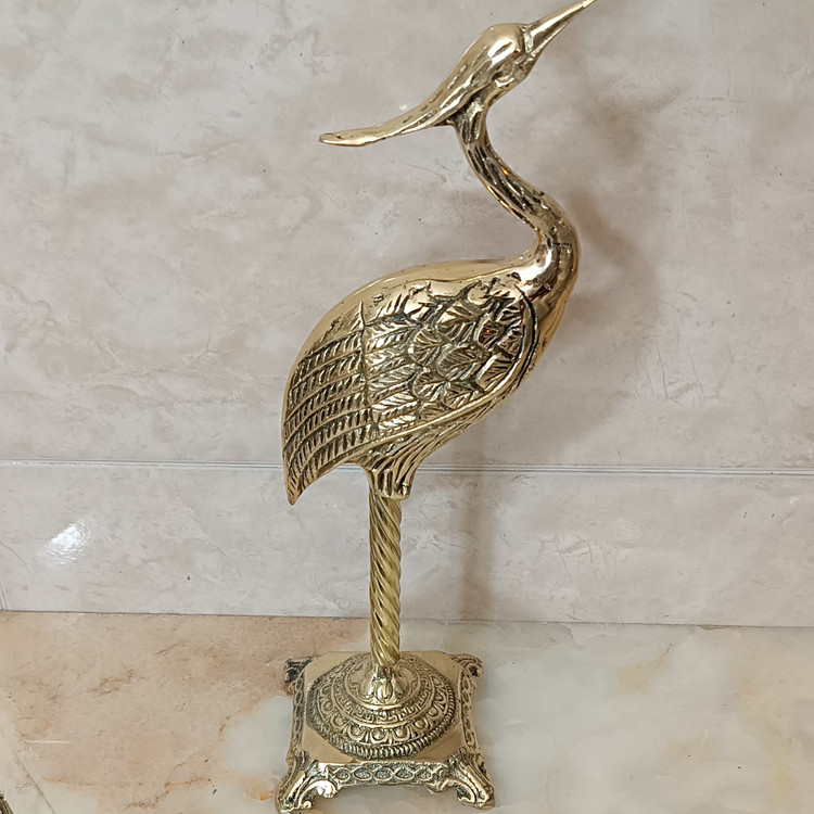 مجسمه برنجی و تزیینی و دکوری حیوانات طرح درنا کد 305 (مجسمه برنزی)