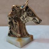 مجسمه برنجی و تزیینی و دکوری حیوانات طرح کله اسب کد 287(مجسمه برنزی)