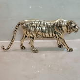 مجسمه برنزی (برنجی )دکوری و تزیینی حیوانات طرح ببر دهان بسته کد 191