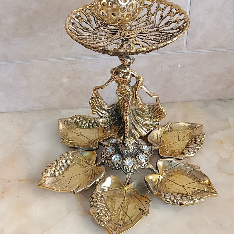 هفت سین برنجی بانو ،هفت سین برنجی برگ،به همراه جای سبزه (اردوخوری) کد 215