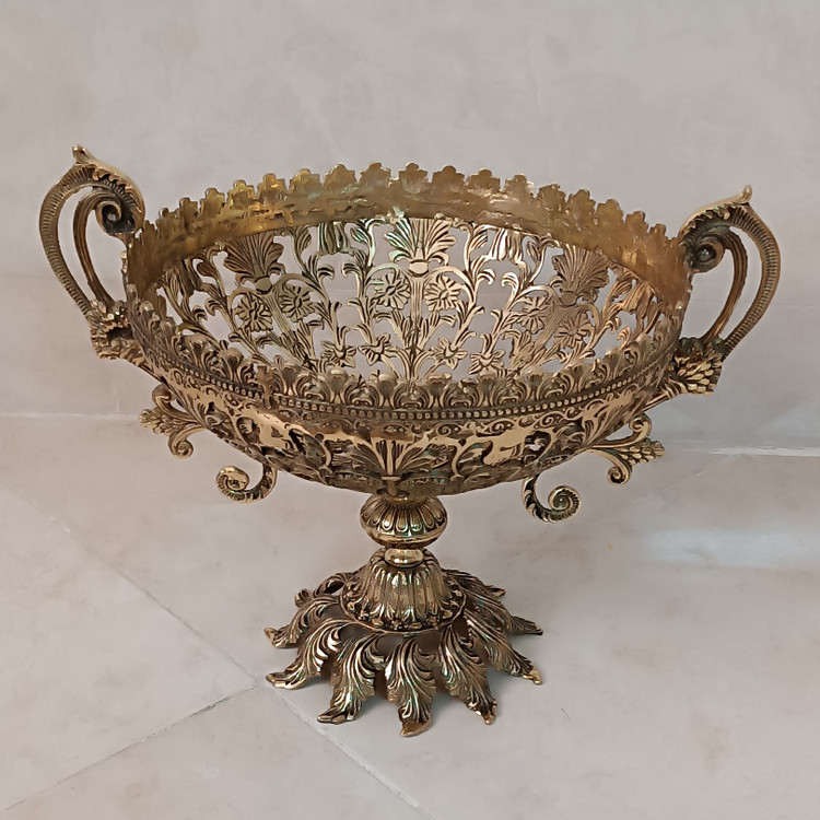 میوه خوری برنجی قلم کاری شده سلطنتی (برنز) کد 214