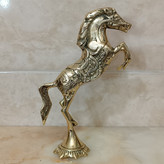 مجسمه برنجی و تزیینی و دکوری حیوانات طرح اسب پرشی سایز متوسط توپر کد 236 (برنزی)