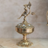 قندان و شکلات خوری برنجی نگین خور درب گنجشکی،کد 148