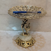 سرویس پذیرایی برنجی عروس و داماد 3تیکه با پایه سنگی کد 258(سرویس برنزی)