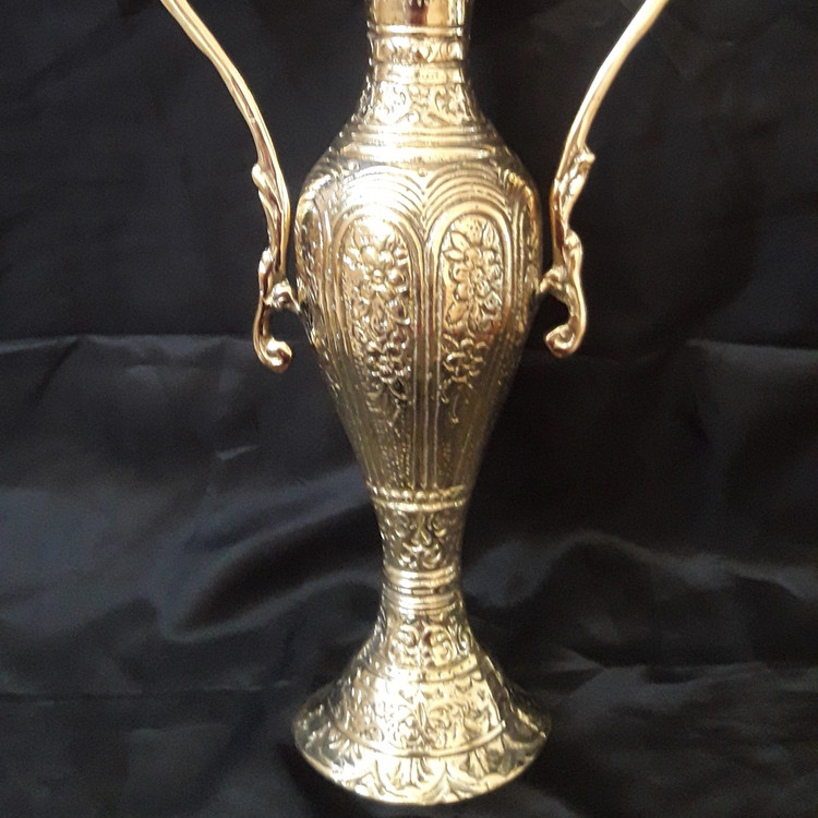گلدان رومیزی سایز بزرگ برنجی دسته کاپی بزرگ،کد156