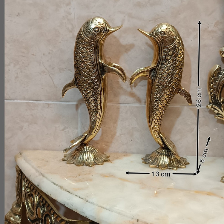 مجسمه برنجی و تزیینی حیوانات طرح دلفین (برنزی)کد175