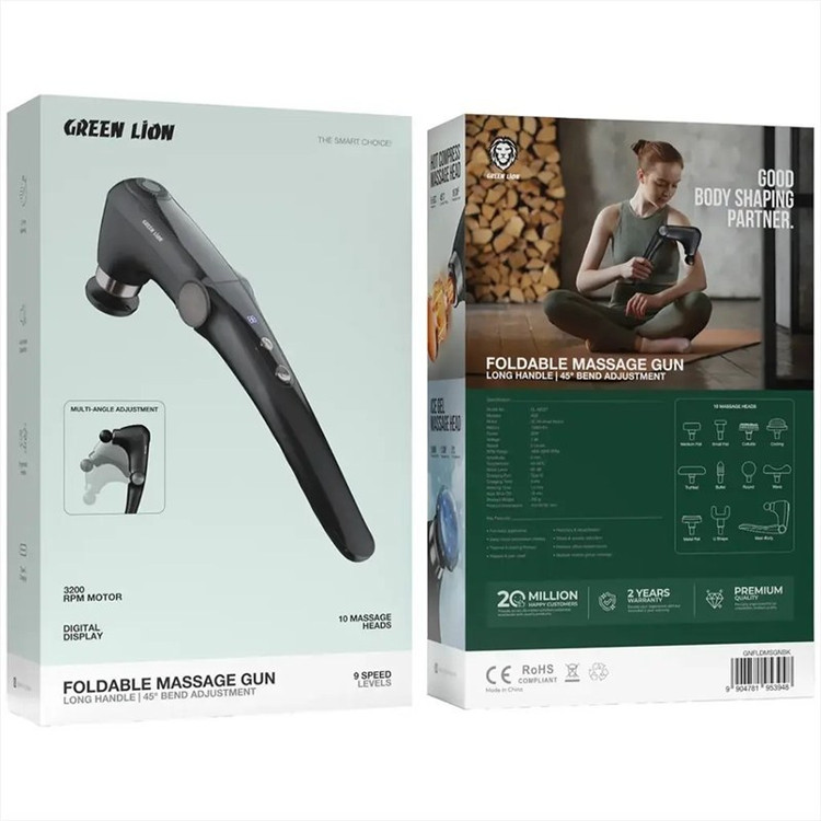 ماساژور دستی تاشو با قابلیت تنظیم زاویه گرین لاین مدل Green Lion Foldable Massage Gun