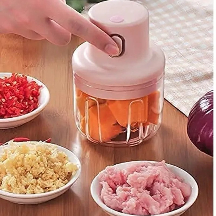مینی خردکن شارژی رنگ صورتی