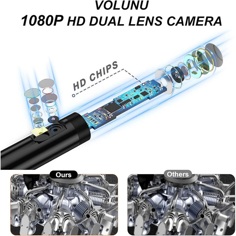 دوربین شلنگی مدل 2 لنز ضدآب 20M HD 360 NEW
