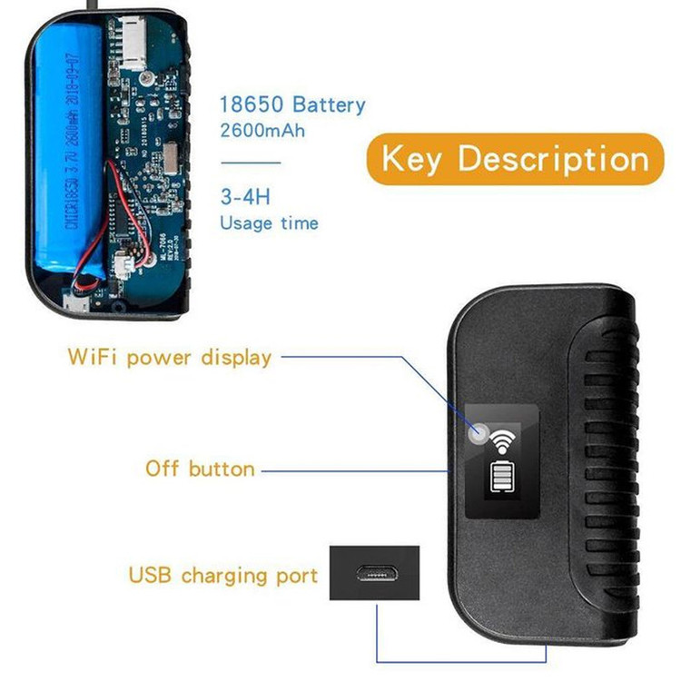 دوربین آندوسکوپی مدل وای فای کد WIFI Auto Fokus
