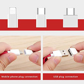 کابل تبدیل USB-C/USB به microUSB/لایتنینگ/USB-C مدل Spring طول 0.85 متر