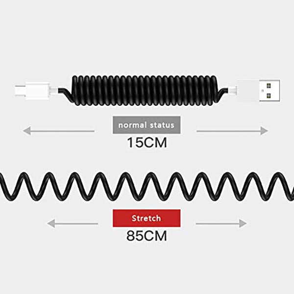 کابل تبدیل USB-C/USB به microUSB/لایتنینگ/USB-C مدل Spring طول 0.85 متر