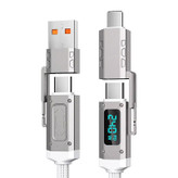کابل تبدیل USB/USB-C به USB-C/لایتنینگ مدل 240WD طول 1.2 متر