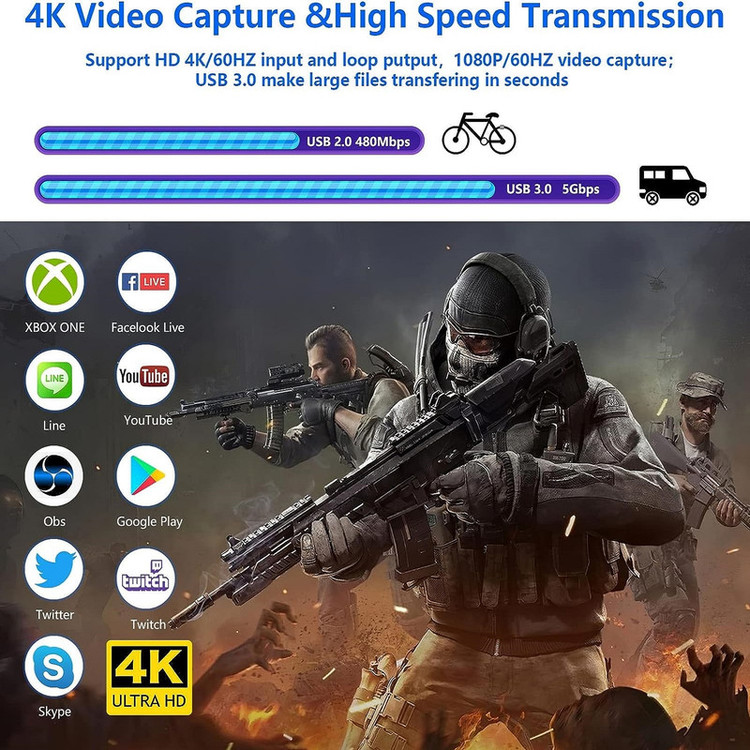 کارت کپچر مدل 4K HDMI USB 3.0 60fps