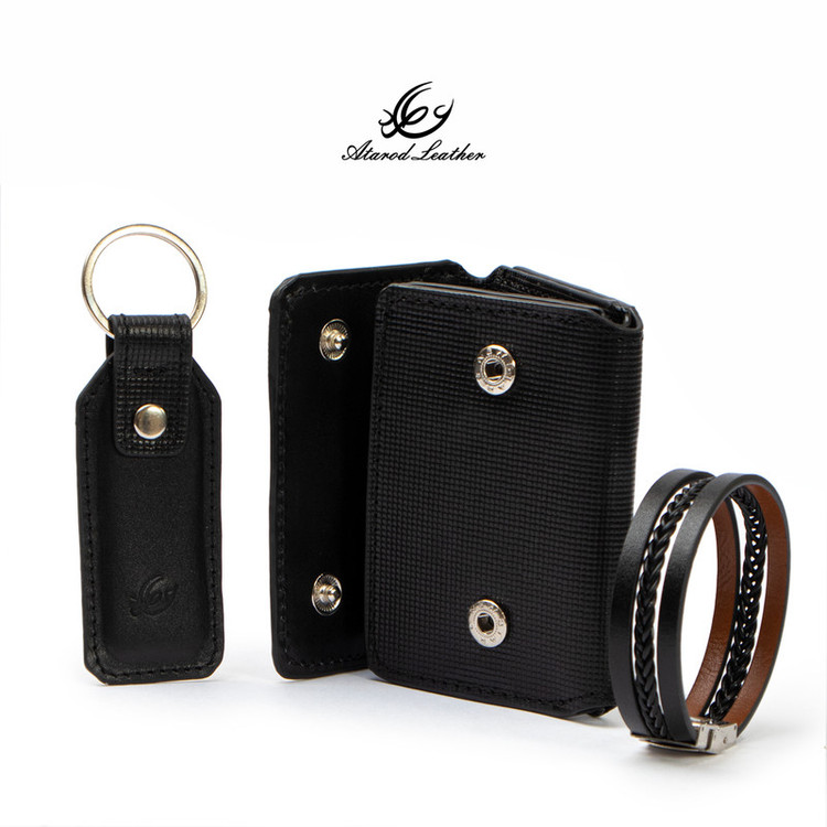ست هدیه مردانه چرم عطارد مدل چرم طبیعی کد A120