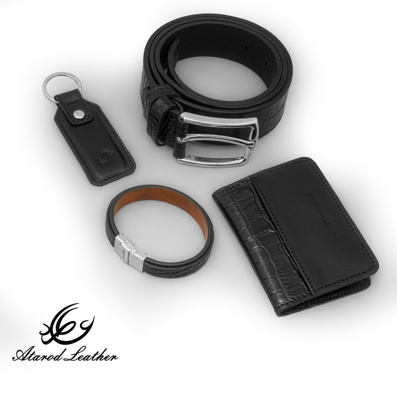 ست هدیه مردانه چرم عطارد مدل چرم طبیعی کد A112